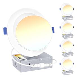 5cct Ensenior 769044669733 4 Pack 6 Inch Gimbal Led Recessed Lighting 90 Rotatable And