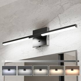 Tj-24i-5cct-01-bl-st-m01 Ensenior Modern Bathroom Vanity Light 24 Inch Built-in Dimmer 14w Dimmable 5c