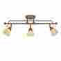 Es0090wal 537342 Hampton Bay 3-l Adj Semiflush Mt Walnut Light Fixture W Tea-stained Glass Sh 008938600149