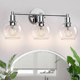 Espird 752811733461 3 Lights Bathroom Vanity Light Fixtures Chrome Over M