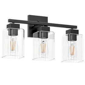 Espird 752811733508 Black Bathroom Vanity Light - 3 Fixture Square De