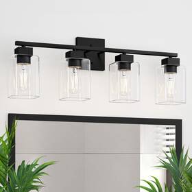 Espird 752811733515 4 Light Bathroom Vanity - Matte Black Fixtures Square De