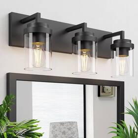 W-010-1 Espird 3 Light Matte Black Bathroom Vanity