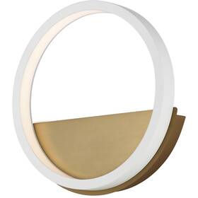 E24320-wtgld Et2 Contemporary Lighting Hoopla Wall Sconce White And Gold