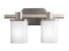 5052ni Etched 2lt Brushed Nickel Modern Glass Finish Opal Fixture Vanity