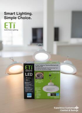 53804102 Eti Solid State Lighting 6 Inch Led Recessed Downlight With Nightlight Trim 5 Cct Model New
