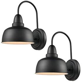 Eul Vintage Gooseneck Barn Light Indoor Outdoor Wall Sconces In Black Finish
