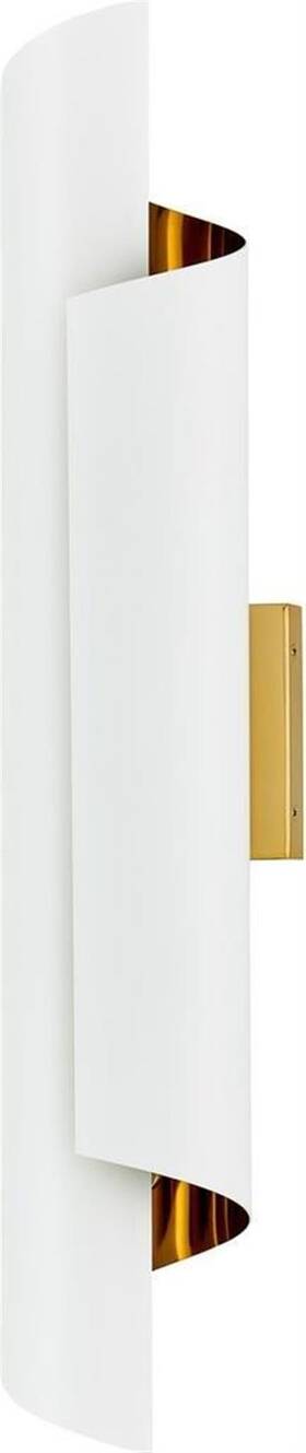 514721pbw Eurolux Home Piaga 24-inch Wall Sconce In Brass And White Finish
