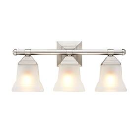 Eurus Home 855233008305 3-light Dimmable Brushed Nickel Vanity Light Fixture Frosted Milk Glass