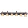 F3566-53 Sunset Lighting Six Light Bath Vanity Satin Nickel 098197457196