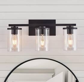Fabulis 791543050187 Vanity Light With 3-light Classic Bathroom Black