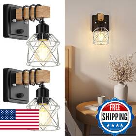 B0fr7pybdg Fadimikoo Wall Sconces Set Of Two Bedside Wood Lamps With Rotary Switch B