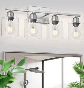 Fsl-212-qgn-4 Faishilan Modern Brushed Nickel 4 Light Bathroom Fixtures 24 Inch Vanity Lights