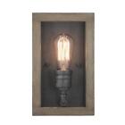 7967hdcgidi Farmhouse Sconce 7 In. Dimmable 1-light Gilded Iron With Walnut Wood