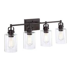 Faymart Lighting 848507010708 4-light 30.91 Bathroom Vanity Light Dark Bronze Over Mirrors