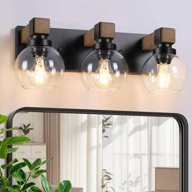 Fwgcg-3l Feanron Farmhouse Bathroom Light Fixtures 3-light Rustic Wood Lights Over M