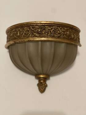Wb1163bgd Feiss Murray Baroque Brulee Gold Wall-mount Sconce Frosted Matte Cream Globe