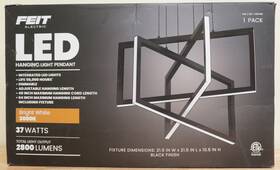 3-rectangle Feit 017801738872 Chandelier Black 2800 Lumen 64 Inch Max Height 21 W