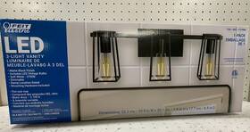 2400 Feit Electric 017801743326 3 Light Matte Black Dimmable Soft White Led Vanity Lumens