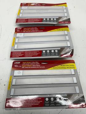 Bplvucl10 Feit Electric Bplvucl10/30/830/can Lot Of 3 10 Inch Ultra Slim Bright White 3pk Wall Plug In
