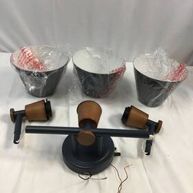 4fg59b-3w Femila Brown Dark Blue 3-light Modern Wall Sconce Lamp Vanity Light