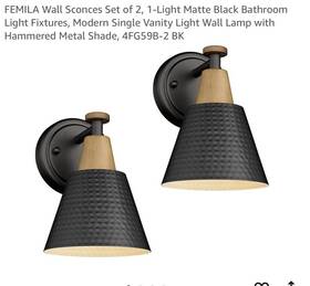 Je-w6468-t Femila Wall Sconces Set Of 2 Matte Black Lamp 4fg59b-2