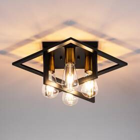 X2363 Fengkedu X2363/4hj Semi Flush Mount Ceiling Light Fixture 4 Industrial Blac