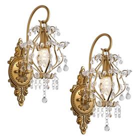 Yy801 Fetason 2 Pack Hardwired Gold Wall Sconces Lighting Vintage Crystal Light Yy801 Fetason 2 Pack Hardwired Gold Wall Sconces Lighting Vintage Crystal Light
