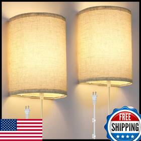 B0d2j89cjv Fincmy Dimmable Wall Sconce Set Of 2 Plug-in Linen Shade Remote Led Bulbs B0d2j89cjv Fincmy Dimmable Wall Sconce Set Of 2 Plug-in Linen Shade Remote Led Bulbs