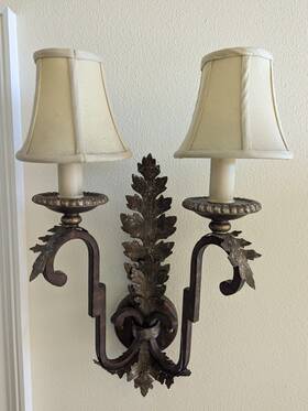 115950st Fine Art Lamps Pair-fine Stile Bellagio 2-lite 23 Inch Tort. Leath. Crackle Sconces