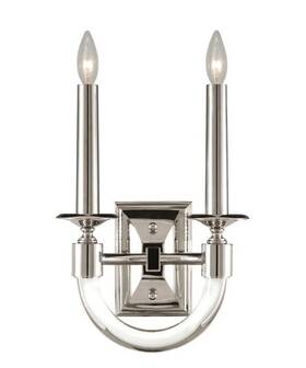 846450st Fine Art Lamps Grosvenor Square 2 Light Wall Sconce Polished Nickel-new