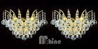Finish Gold Qty " 3 2 Crystal Wall Light 13 Clear 16 Pair Sconce Empire