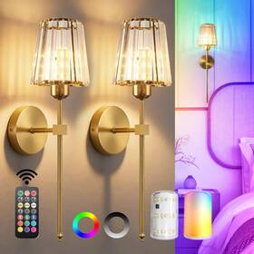 Sjbd01 Fnhmsl Wireless Crystal Wall Sconces Set Of 2 Dimmable Led Light Bulbs Included Sjbd01 Fnhmsl Wireless Crystal Wall Sconces Set Of 2 Dimmable Led Light Bulbs Included