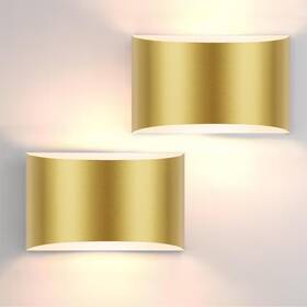 Usymyp-mlws-gd-2 Folksmate Best Modern Led Wall Sconces Set Of 2 3000k Warm White Up And Down Mount Light