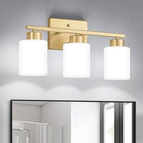 Fy-gb3105-gd3 Fonmyim Gold Bathroom Light Fixtures 3-light Modern Vanity Over Mirror