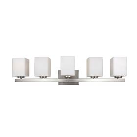 5113-05-55 Forte Lighting 5-light Bath Bar Brushed Nickel/satin Opal Glass -