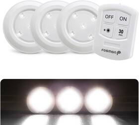 51065hom Fosmon Wireless Led Puck Lights With Remote Control - 3 Pack For Cabinets