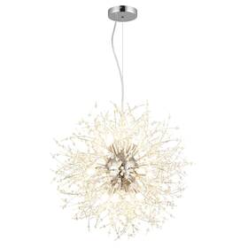 Md3133-12-chrome Foucasal 12-light Crystal Pendant Light Modern Dandelion Sputnik Chandelier Chrome Fir