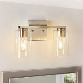 Ulb0046f Foucasal Brushed Nickel 2-light Vanity Light Fixtures - Modern Bathroom With Cle