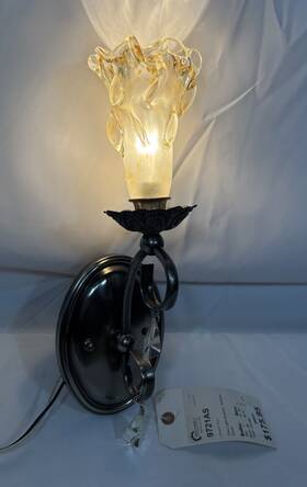 9721as Framburg Nos Liebestraum 1 Light Wall Sconce Italian Piastra Glass Shade Prisms