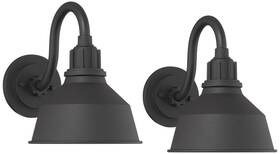 Ks104g7 Franklin Iron Works Arnett 8 Inch Wide Black Barn Light Sconces Set Of 2