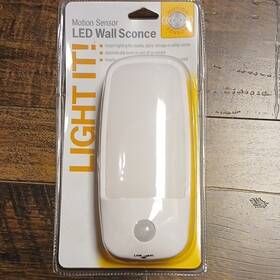 30027-308 Fulcrum Motion Sensor Led Wall Sconce White Battery Powered Brand New