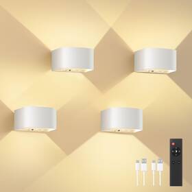 Wl04 Fulen 4 Pack Motion Sensor Wall Lamp With Remote Control 3 Colors Wireless Lig