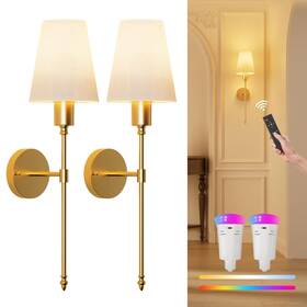 Wl06 Fulen Wall Sconces Battery Operated Set Of 2 18 Colors Wireless Lights W
