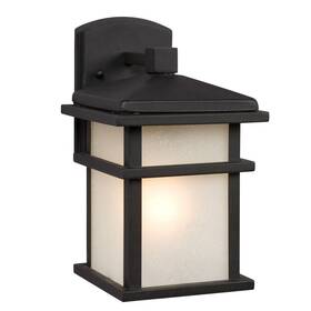 314480bk Galaxy Lighting 1-light Outdoor Wall Mount Lantern - Black With Frosted Seeded Glass