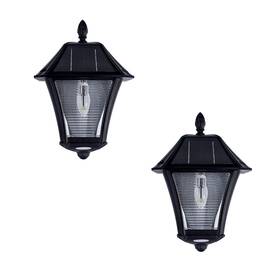 Gama Sonic 859641007660 Baytown Ii Bulb 130 Lm Solar Led Wall Sconce For Garage And Porch 2-pk