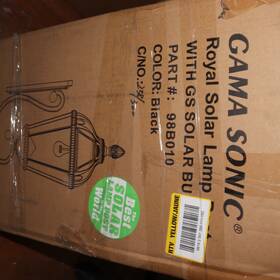 Gs-98b-w-blk Gama Sonic Solar Outdoor Wall Light Black Cast Aluminum Clear Beveled Glass