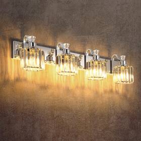 10xeqizp Gaomon Modern Chrome Vanity Lights - Crystal Bathroom Shower Over Mirror 4 L