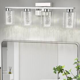 Garveetech 198723300436 4-light Bathroom Light Fixtures Chrome Vanity - 3 Color Dimma