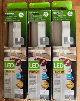 Ge 030878267397 3 Pack Premium 12 Inch Direct Wire Hardwired Led Under Cabinet Light Bar 26739